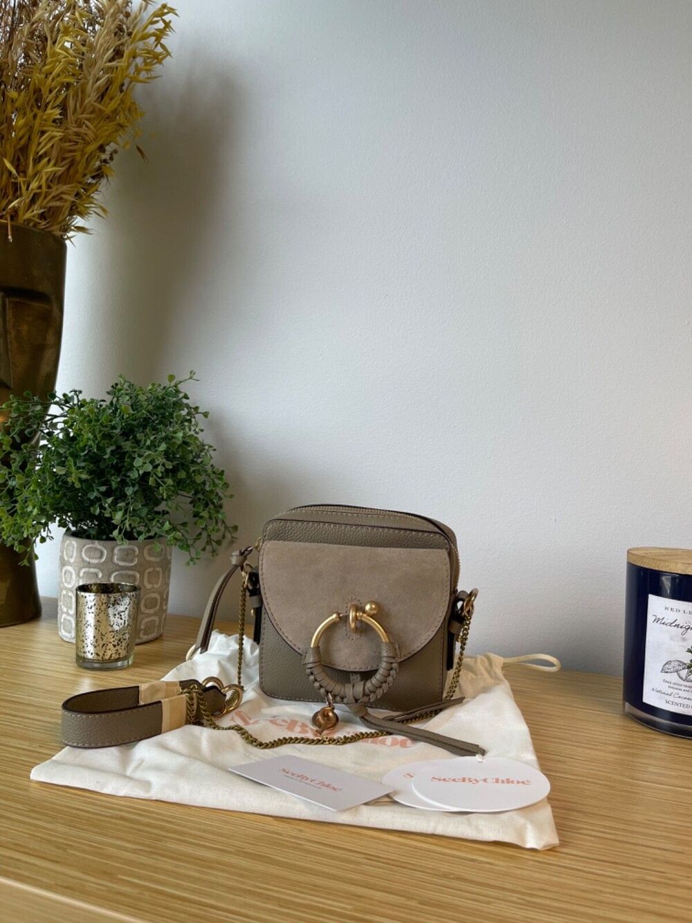 See By Chloe Joan Leather Mini Shoulder Bag Motty grey Crossbody